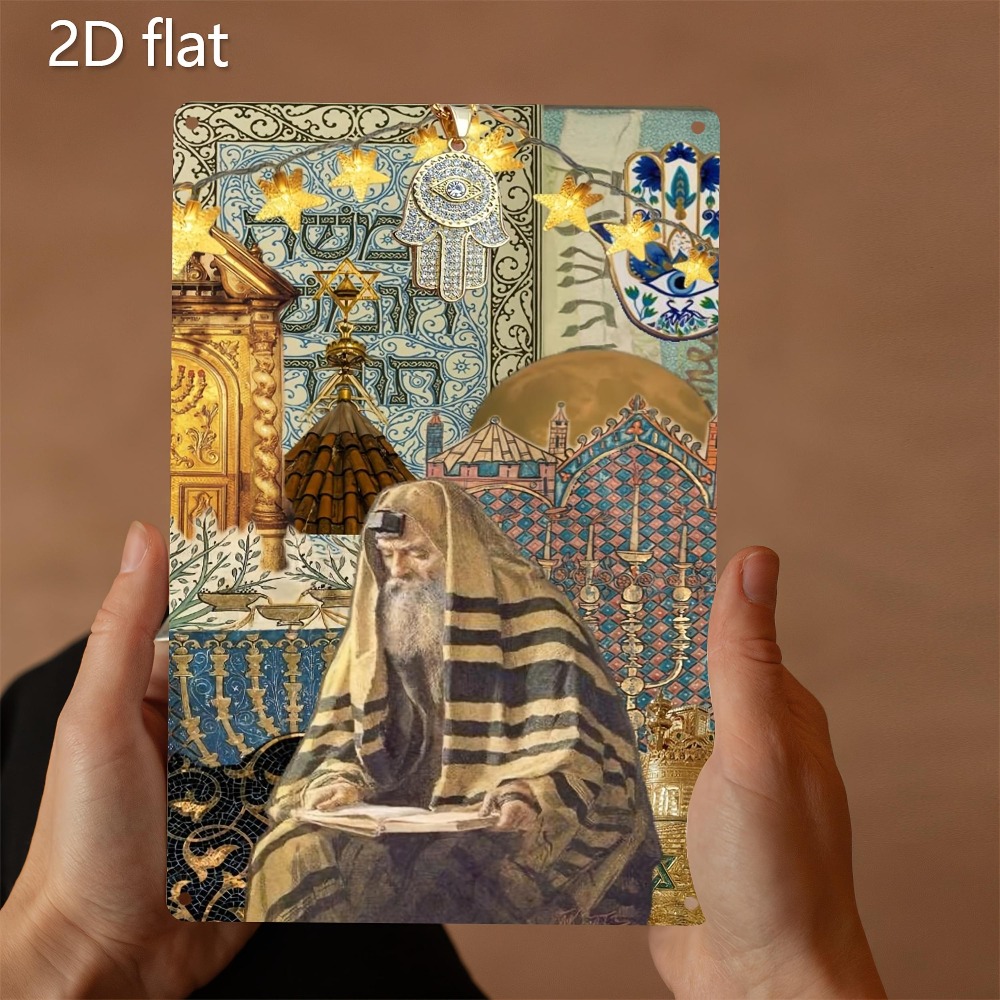 Home Decor Wall Art - CIFBUY Vintage Yahudi Yaşlı Okuyor Alüminyum
