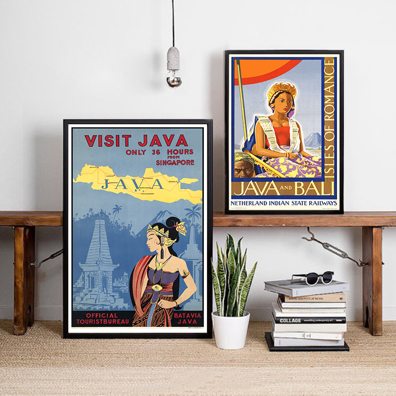 Home Decor Bali - Bali Java Vintage seyahat posterler ve