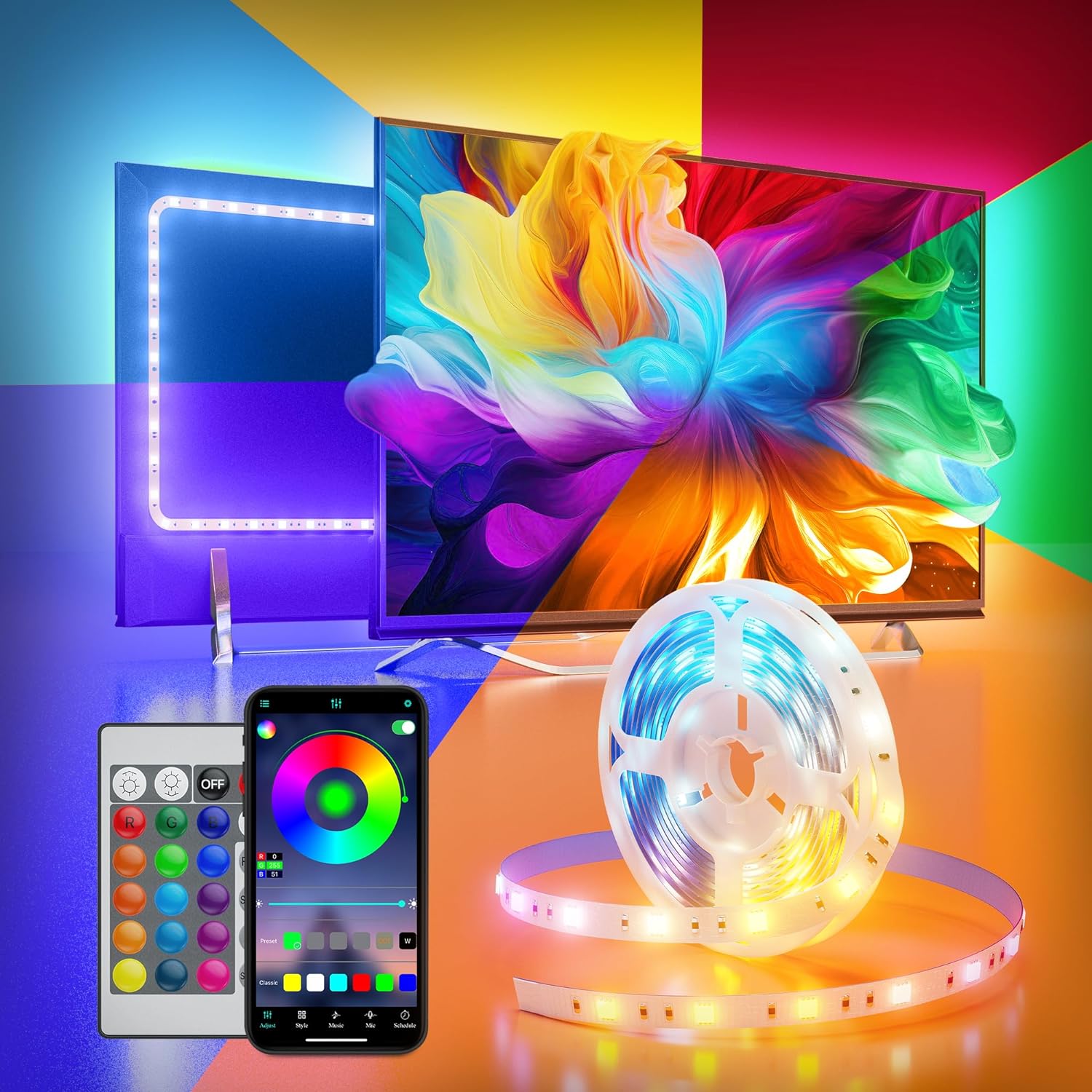 Home Decor Free App - 40M 5V USB RGB Led şerit
