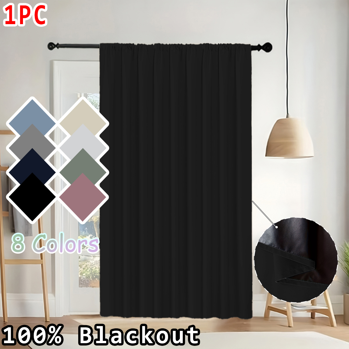 Home Decor Curtains - 1 Parça Sade Düz Renk %100