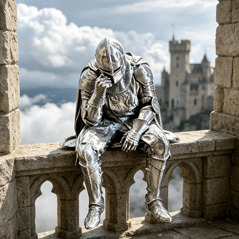 Home Decor Medieval - Ortaçağ Şövalye Figürü Vintage Meditasyon Zırhı