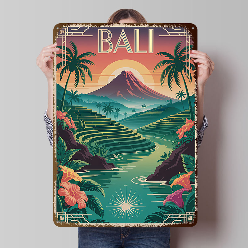 Home Decor Bali - Bali Seyahat Art Deco Tarzı Posteri