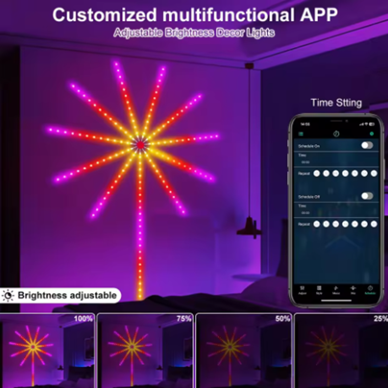 Home Decor Free App - YENI DC5V USB RGBIC Havai Fişek
