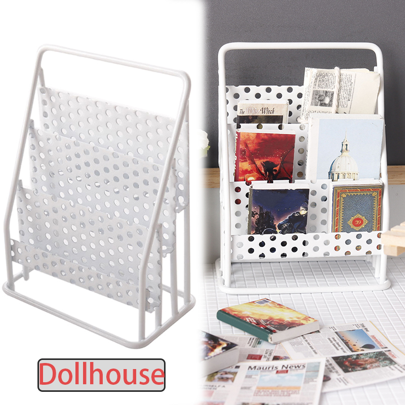 Home Decor Furniture - 1:12 Dollhouse Demir Depolama Rafı Gazete