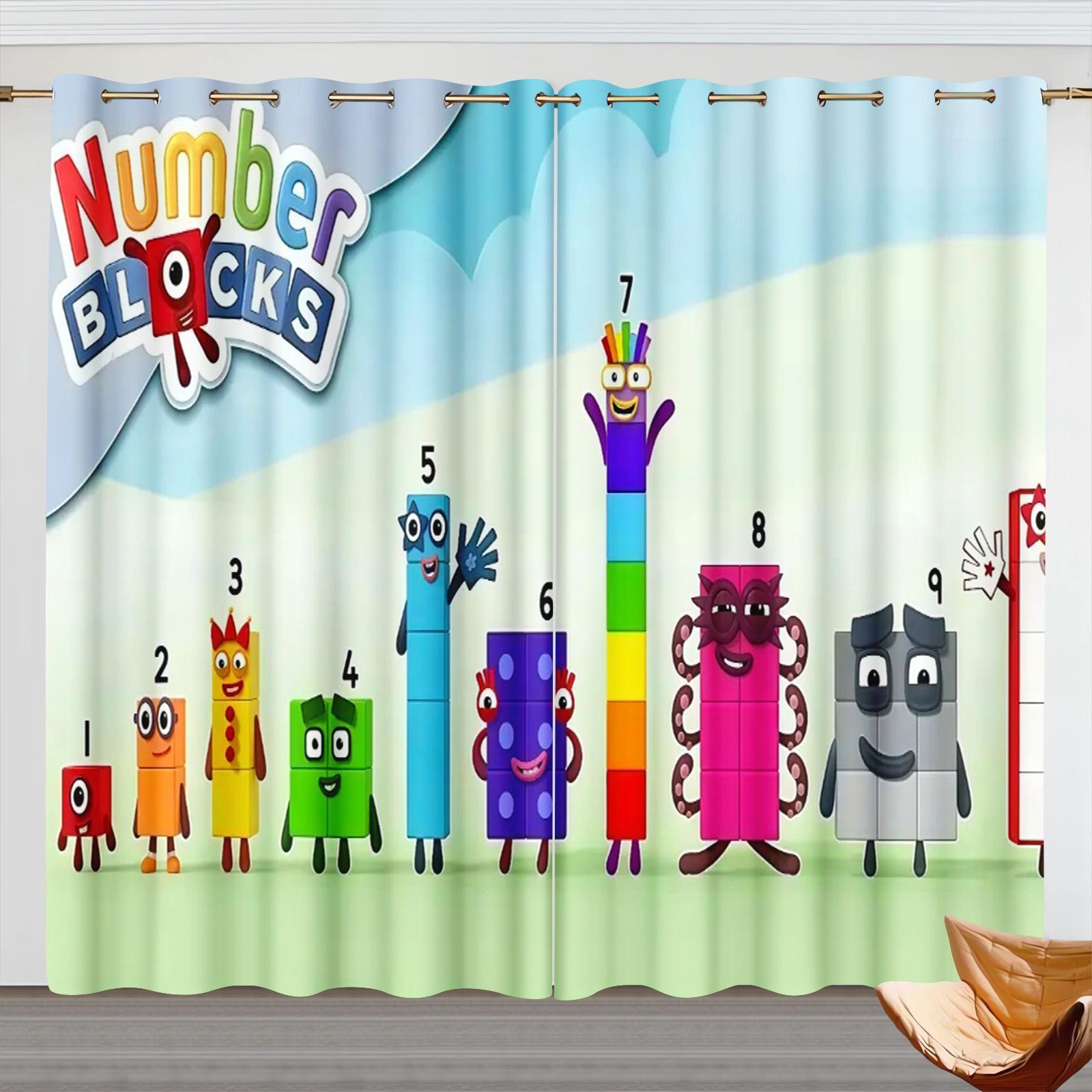 Home Decor Curtains - Numberblocks Karikatür Perdeler, Çocuk Odası Karartma