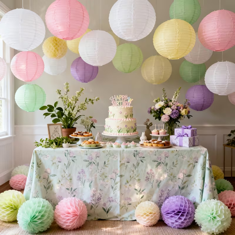 Home Decor Scrap - Dekorasyon için 9 Parça Kağıt Fener,
