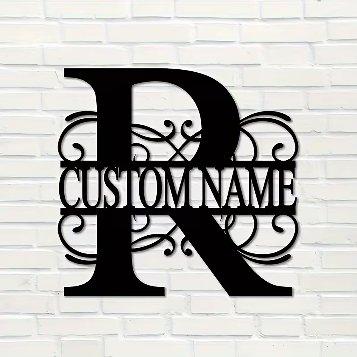 Home Decor Furniture - Klasik Özel Monogram Metal Duvar Sanatı