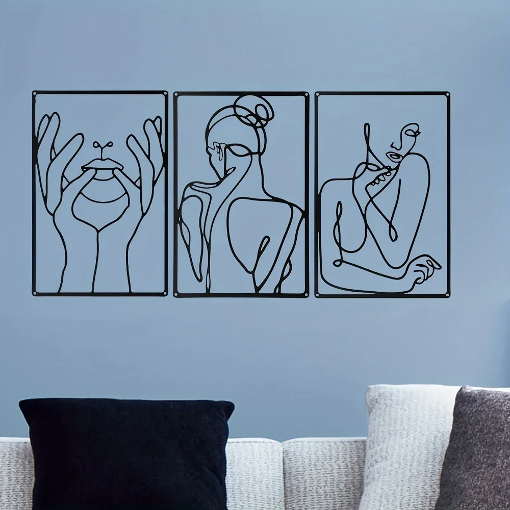 3 adet çarpıcı çizgi çizim dek - Home Decor Trends incelemesi ve fiyatı
