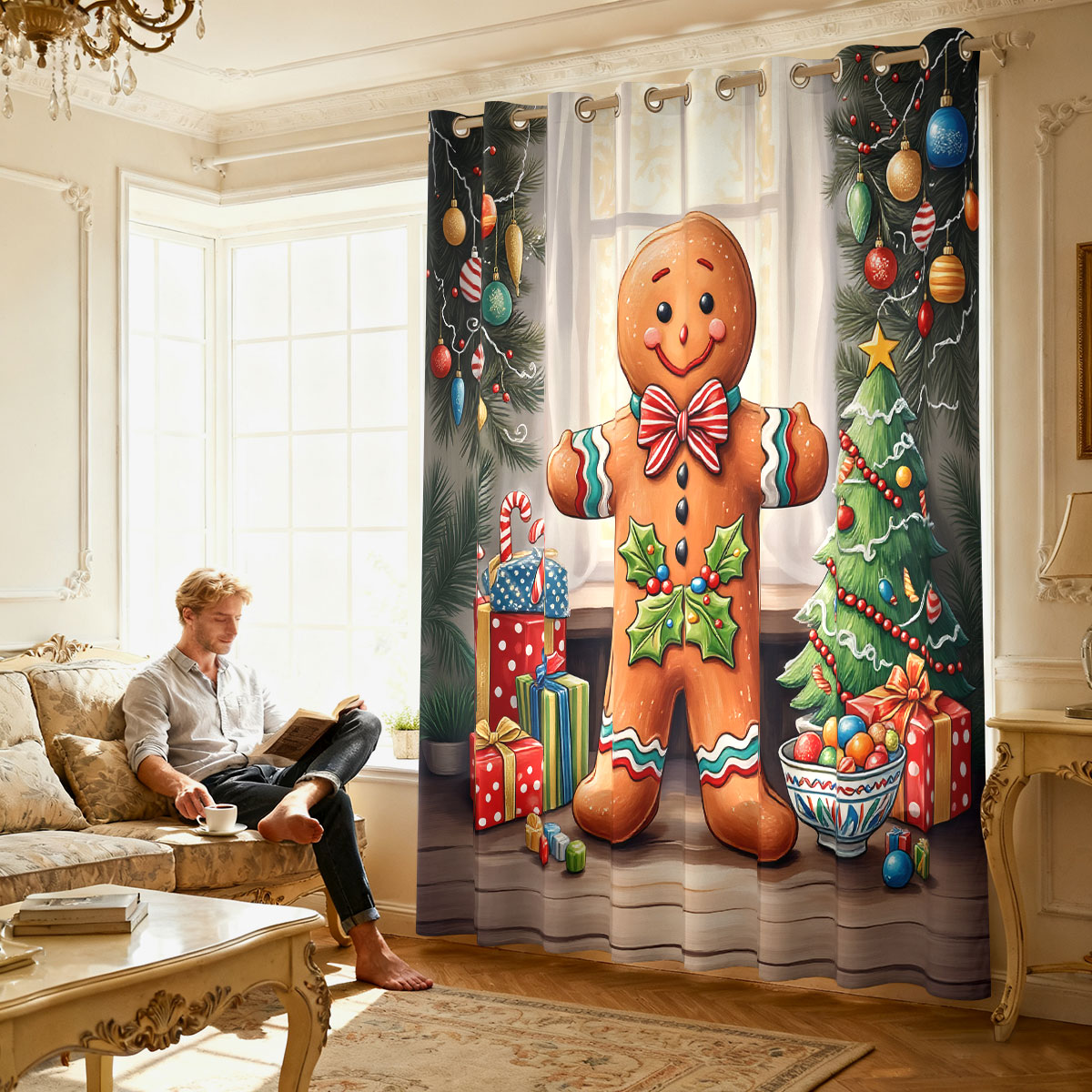 Noel Zencefilli Kurabiye Adam  - Home Decor Curtains incelemesi ve fiyatı