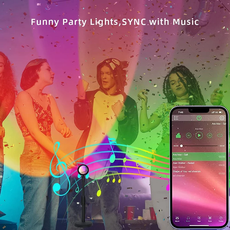 Akıllı LED Sunset lamba renkli - Home Decor Free App incelemesi ve fiyatı