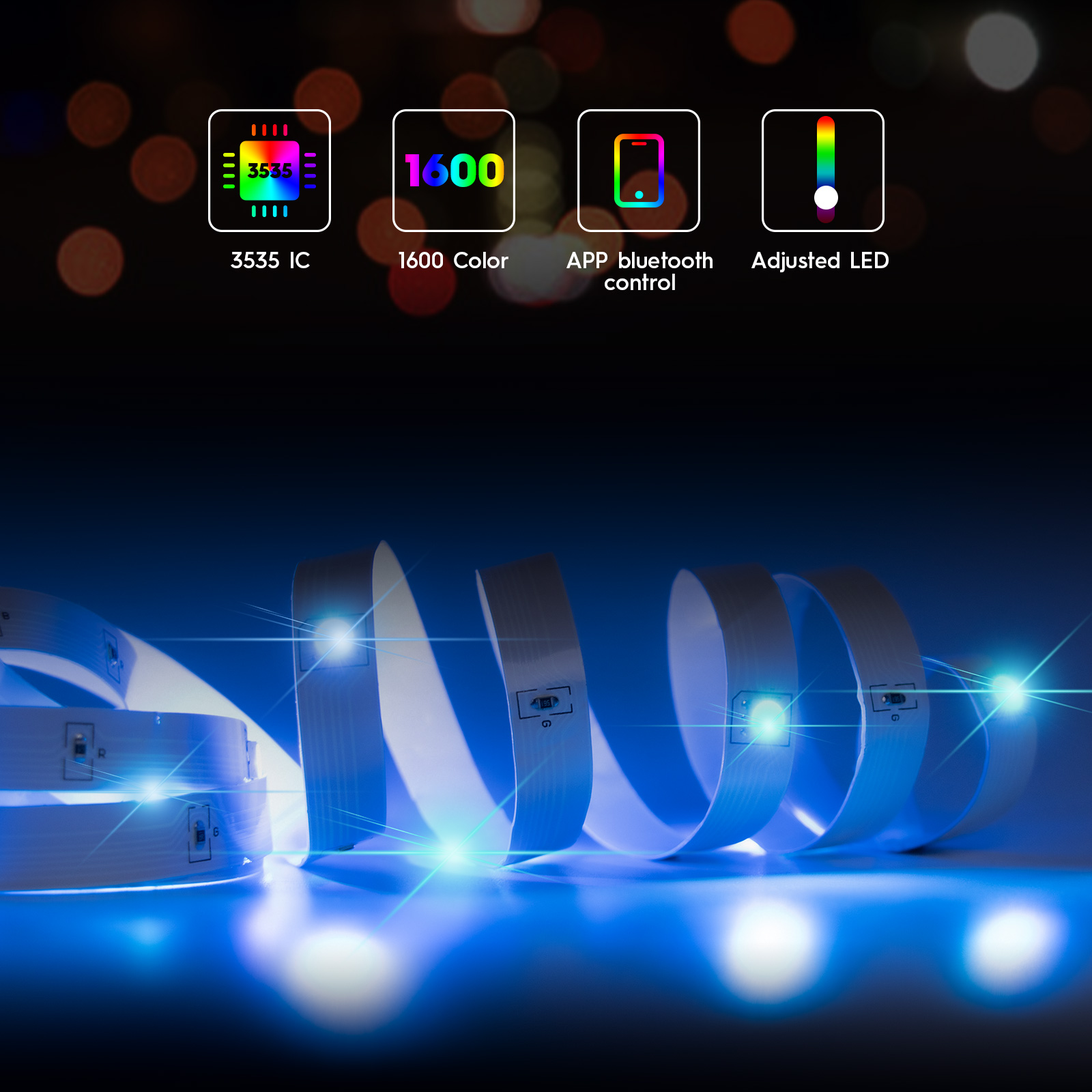 40M 5V USB RGB Led şerit TV ar - Home Decor Free App incelemesi ve fiyatı