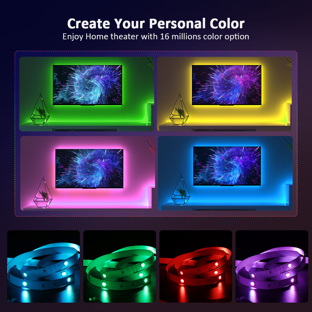 40M 5V USB RGB Led şerit TV ar - Home Decor Free App incelemesi ve fiyatı