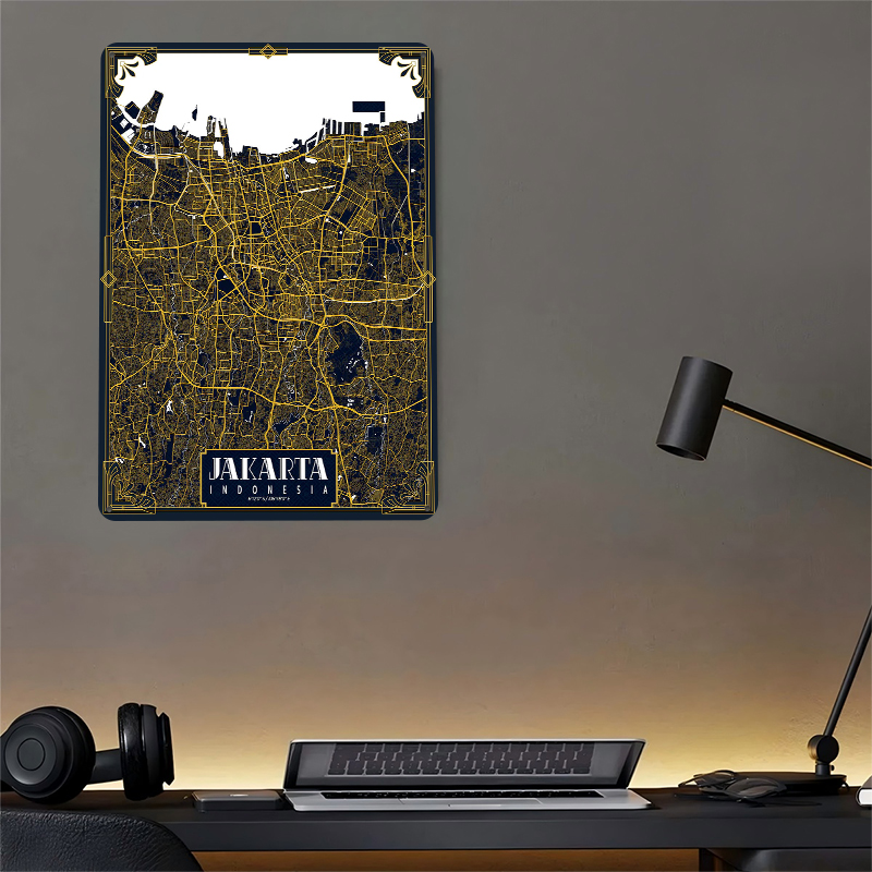 Jakarta Şehir Haritası Art Dec - Home Decor Jakarta incelemesi ve fiyatı