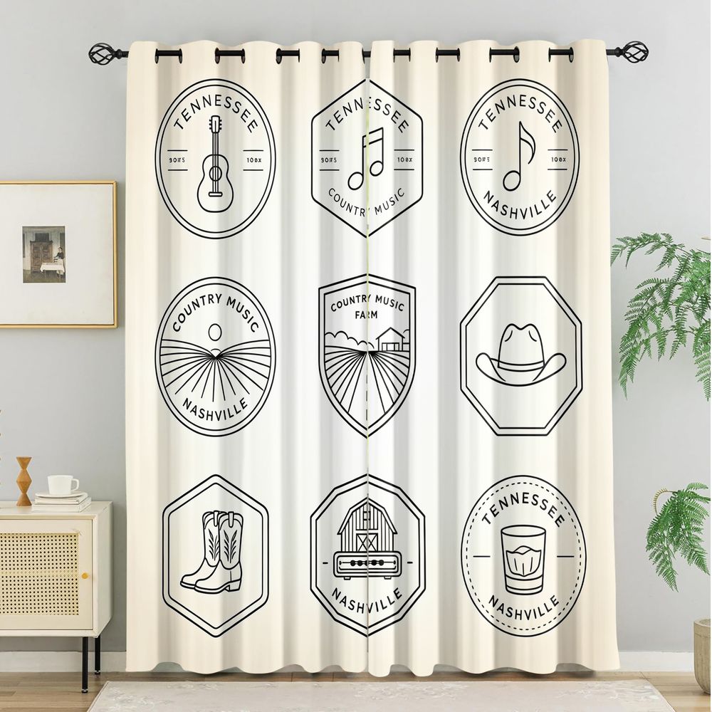 Tennessee Country Müzik Temalı - Home Decor Curtains incelemesi ve fiyatı