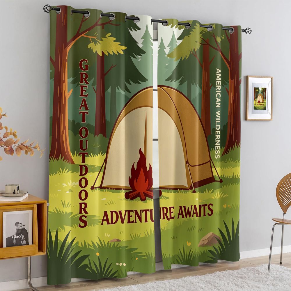 Kamp Manzarası Baskılı Perdele - Home Decor Curtains incelemesi ve fiyatı