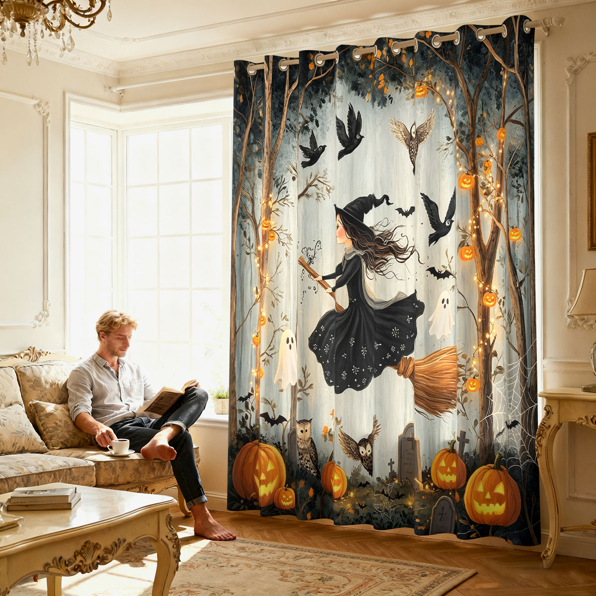 1 adet cadılar bayramı cadı ka - Home Decor Curtains incelemesi ve fiyatı