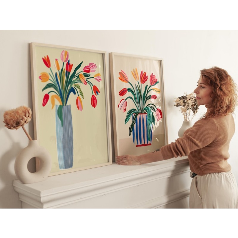 2 adet Lale Çiçekleri Kanvas D - Home Decor Trends incelemesi ve fiyatı