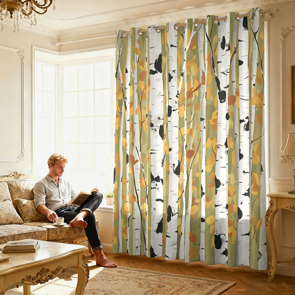 1 adet sonbahar huş ağacı orma - Home Decor Curtains incelemesi ve fiyatı