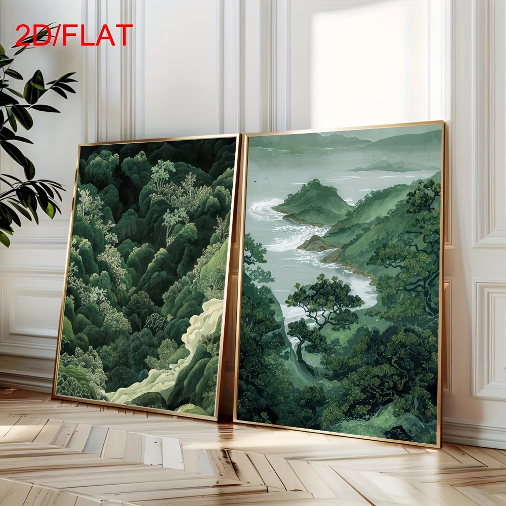 2 adet Modern Yeşil Orman Dağ  - Home Decor Trends incelemesi ve fiyatı