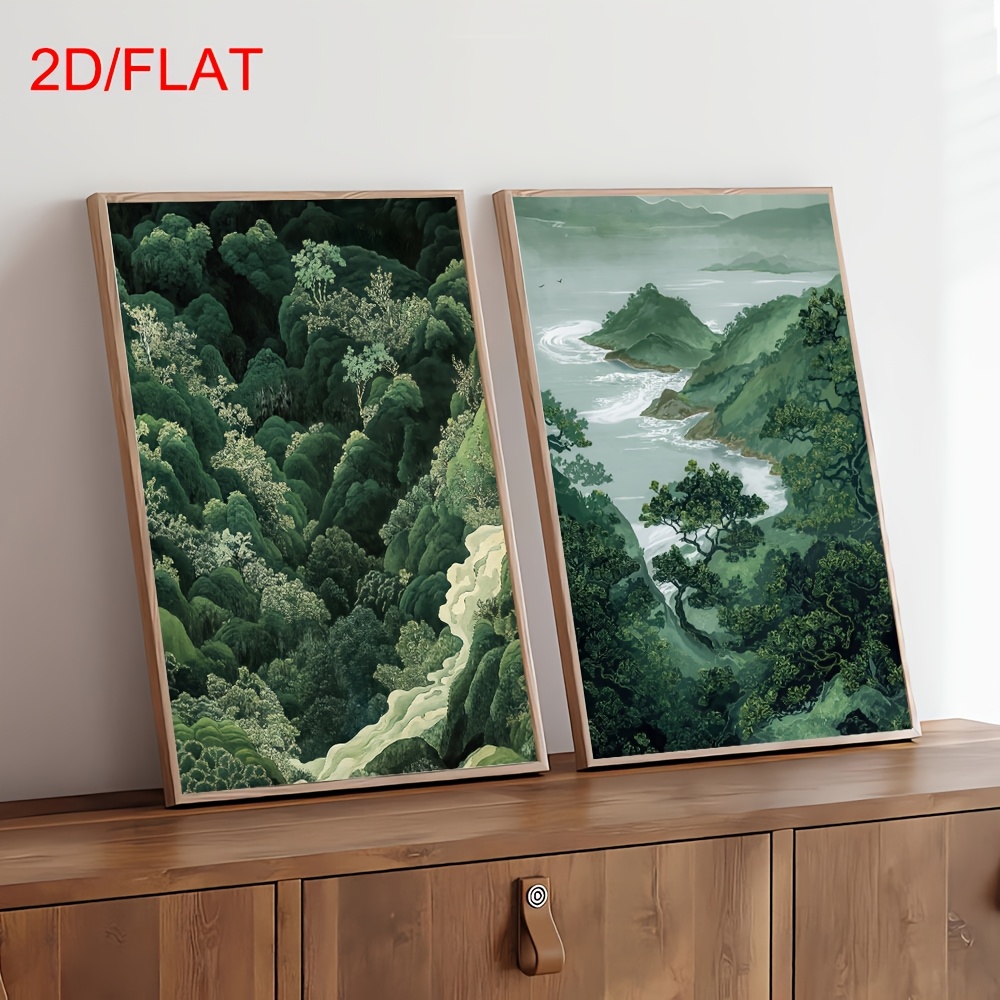 2 adet Modern Yeşil Orman Dağ  - Home Decor Trends incelemesi ve fiyatı