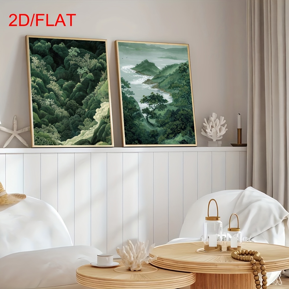 2 adet Modern Yeşil Orman Dağ  - Home Decor Trends incelemesi ve fiyatı