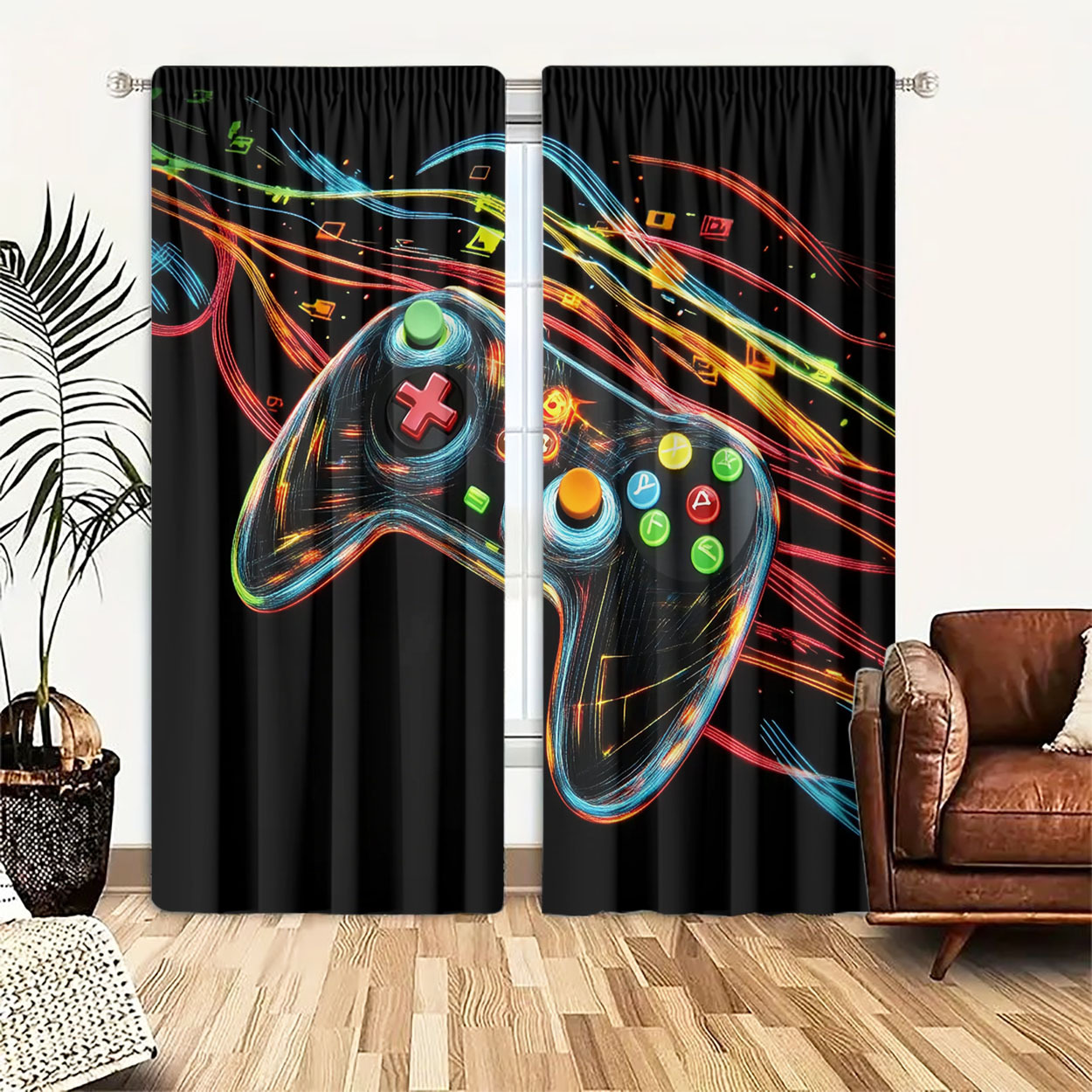 Neon Oyun Denetleyicisi Perde  - Home Decor Youtube Videos incelemesi ve fiyatı