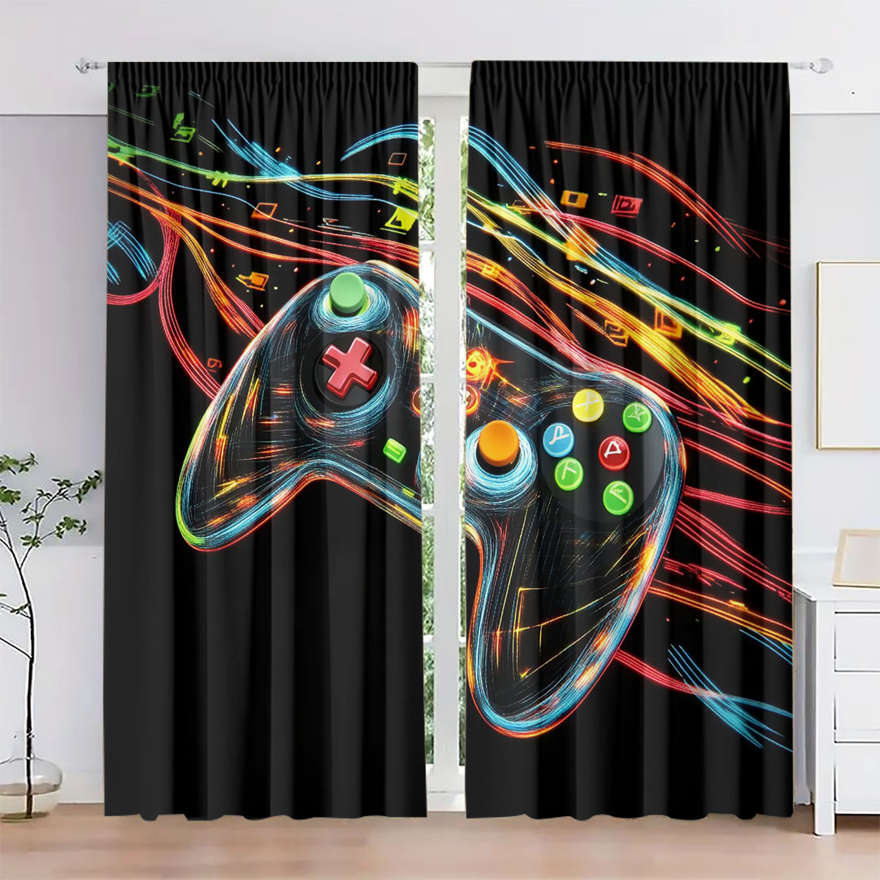 Neon Oyun Denetleyicisi Perde  - Home Decor Youtube Videos incelemesi ve fiyatı